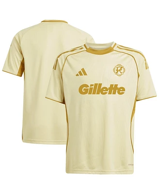 Adidas Big Boys and Girls Tan New England Revolution 2025 One Planet Pre-Match Jersey