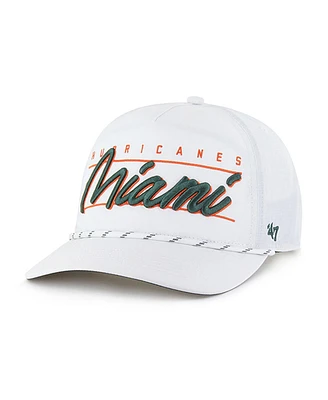 '47 Brand Men's White Miami Hurricanes Condor Hitch Brrr Adjustable Hat
