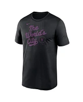 Nike Men's Black New York Mets 2025 City Connect Team Phrase Script Legend Performance T-Shirt