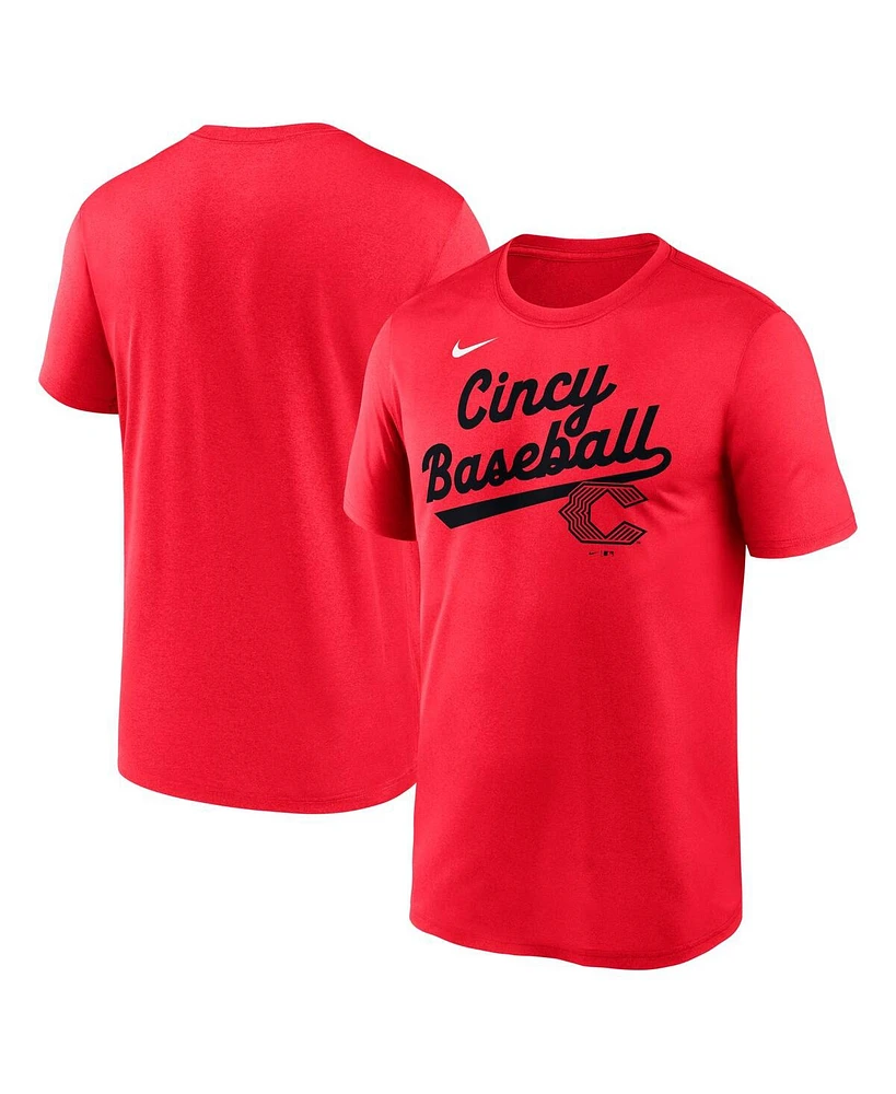 Nike Men's Red Cincinnati Reds 2025 City Connect Team Phrase Script Legend Performance T-Shirt