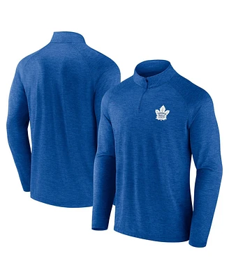 Logo Athletic Men's Blue Toronto Maple Leaf's Head-to-Head Raglan Quarter-Zip Sweatshirt