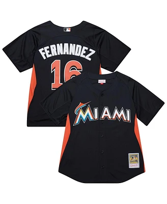 Mitchell & Ness Men's Jose Fernandez Black Miami Marlins Authentic Batting Practice Jersey