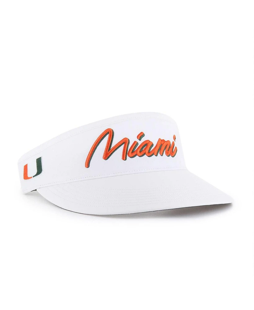 '47 Brand Men's White Miami Hurricanes Melbourne Brrr Adjustable Visor