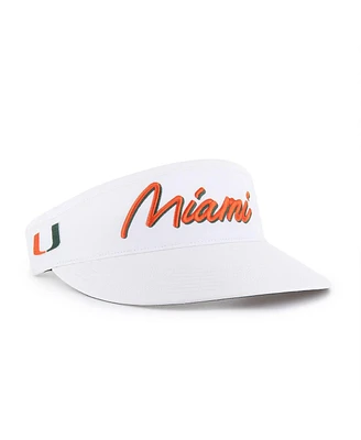 '47 Brand Men's White Miami Hurricanes Melbourne Brrr Adjustable Visor