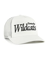 '47 Brand Men's and Women's Cream Kentucky Wildcats Foundation Script Adjustable Trucker Hat