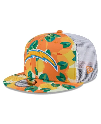 New Era Men's Orange Los Angeles Chargers Citrus 9FIFTY Trucker Snapback Hat