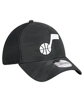 New Era Men's Black Utah Jazz Subtle Camo 39THIRTY Flex Hat