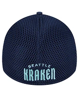 New Era Men's Deep Sea Blue Seattle Kraken Active Subtle Camo 39THIRTY Flex Hat