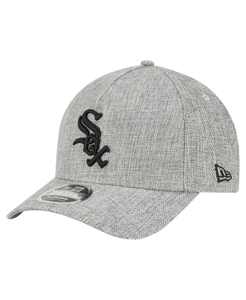 New Era Men's Gray Chicago White Sox Cotton Weave M-Crown A-Frame 9FORTY Adjustable Hat