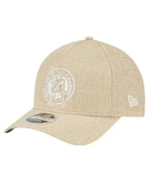 New Era Men's Tan Boston Celtics Injection Woven A-Frame 9FORTY Adjustable Hat
