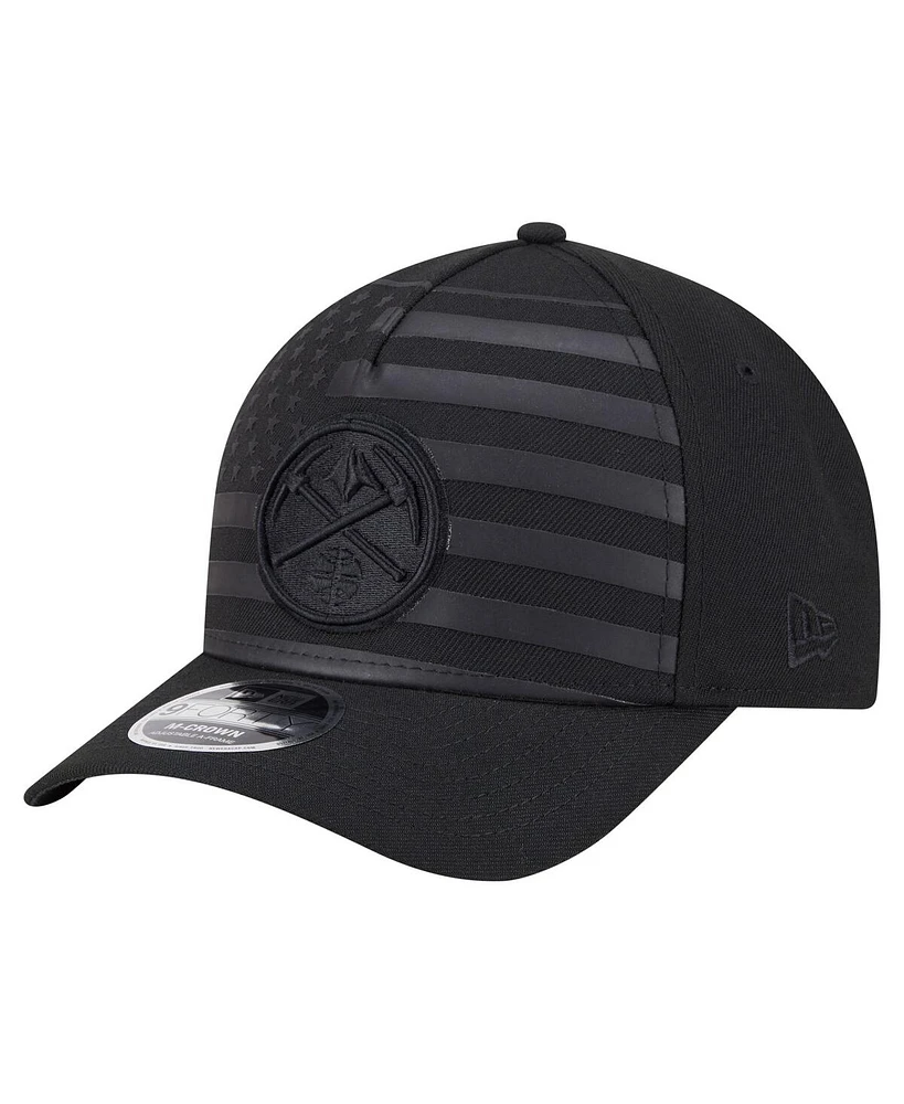 New Era Men's Black Denver Nuggets Game Day Flag A-Frame 9FORTY Adjustable Hat