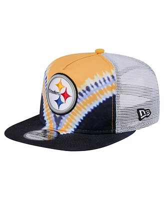 New Era Men's Gold/Black Pittsburgh Steelers Throwback Dye Golfer Snapback Hat