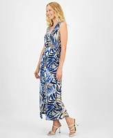 Connected Women's Printed Twist-Front Maxi Dress