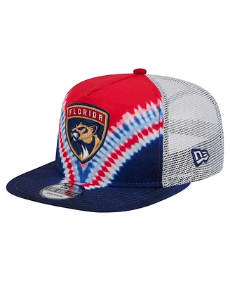 New Era Men's Navy/Red Florida Panthers Throwback V-Dye Adjustable Golfer Hat