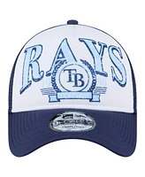New Era Men's Navy Tampa Bay Rays Distressed 9FORTY A-Frame Adjustable Trucker Hat