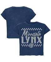 Sportiqe Men's and Women's Blue Minnesota Lynx Rock Roll Collection Gwen Mineral Wash Cropped T-Shirt