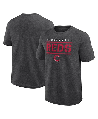 Fanatics Men's Heather Charcoal Cincinnati Reds Top Notch T-Shirt
