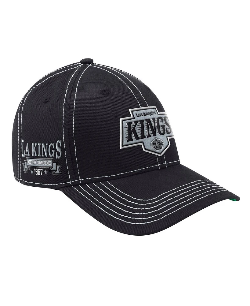 Starter Men's Black Los Angeles Kings Sphere Ii Curved Starfit Adjustable Hat