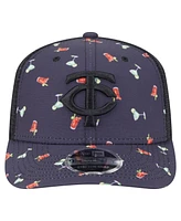 New Era Men's Black Minnesota Twins Adventure Drinks Pattern 9SEVENTY Stretch-Snap Hat