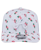 New Era Men's White Atlanta Braves Flamingo Mesh Back 9SEVENTY Stretch-Snap Hat
