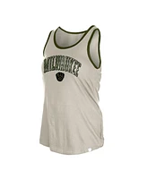 New Era Women's Cream Milwaukee Brewers Armed Forces Tank Top