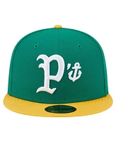 New Era Men's Green/Yellow Stockton Ports Authentic Collection 59FIFTY Fitted Hat