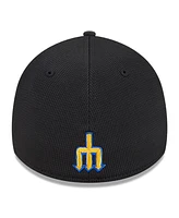 New Era Men's Black Seattle Mariners City Connect Batting Practice 39THIRTY Flex Hat