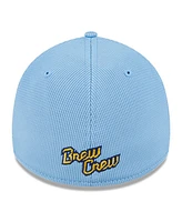 New Era Men's Light Blue Milwaukee Brewers City Connect Batting Practice 39THIRTY Flex Hat