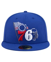 New Era Men's Royal Philadelphia 76ers State Stitch 59FIFTY Fitted Hat