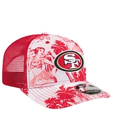 New Era Men's Scarlet San Francisco 49ers Hula 9SEVENTY Adjustable Trucker Hat