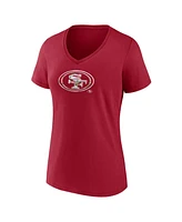 Logo Athletic Women's Scarlet San Francisco 49ers Number 1 Mom Floral V-Neck T-Shirt