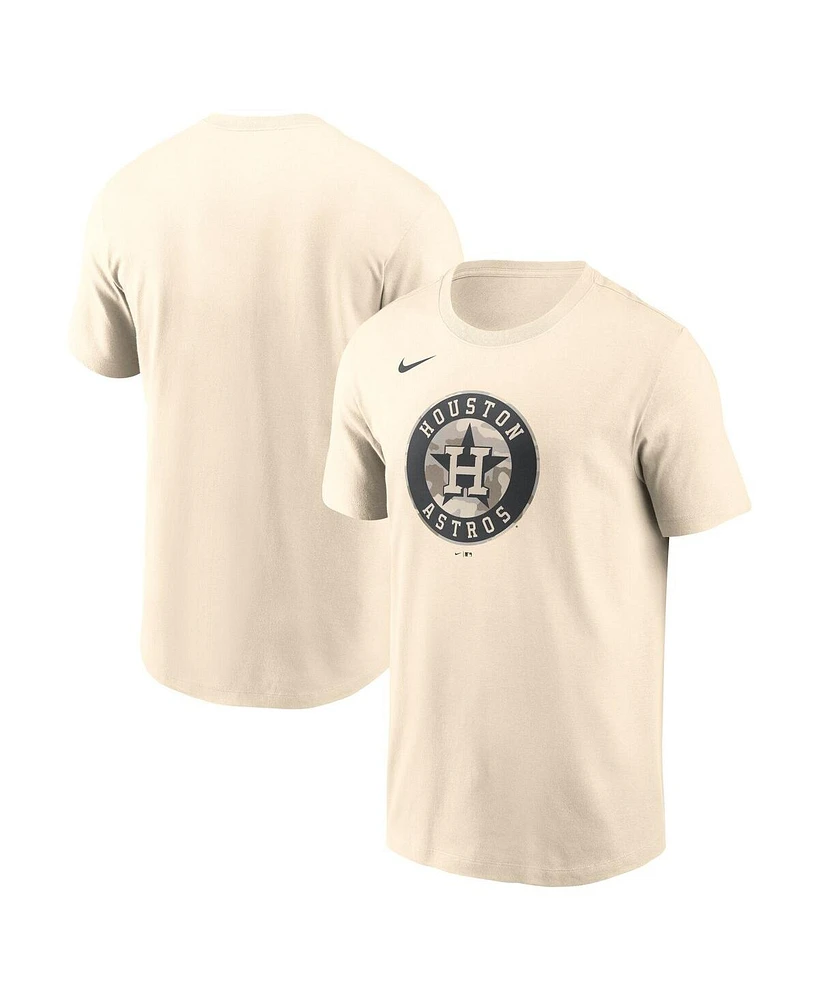 Nike Men's Cream Houston Astros Camo Logo T-Shirt