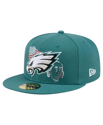 New Era Men's Midnight Green Philadelphia Eagles State Stitch 59FIFTY Fitted Hat