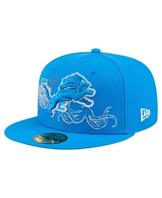 New Era Men's Blue Detroit Lions State Stitch 59FIFTY Fitted Hat