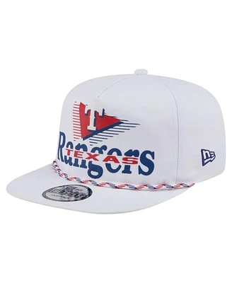 New Era Men's White Texas Rangers Collide Golfer Snapback Hat