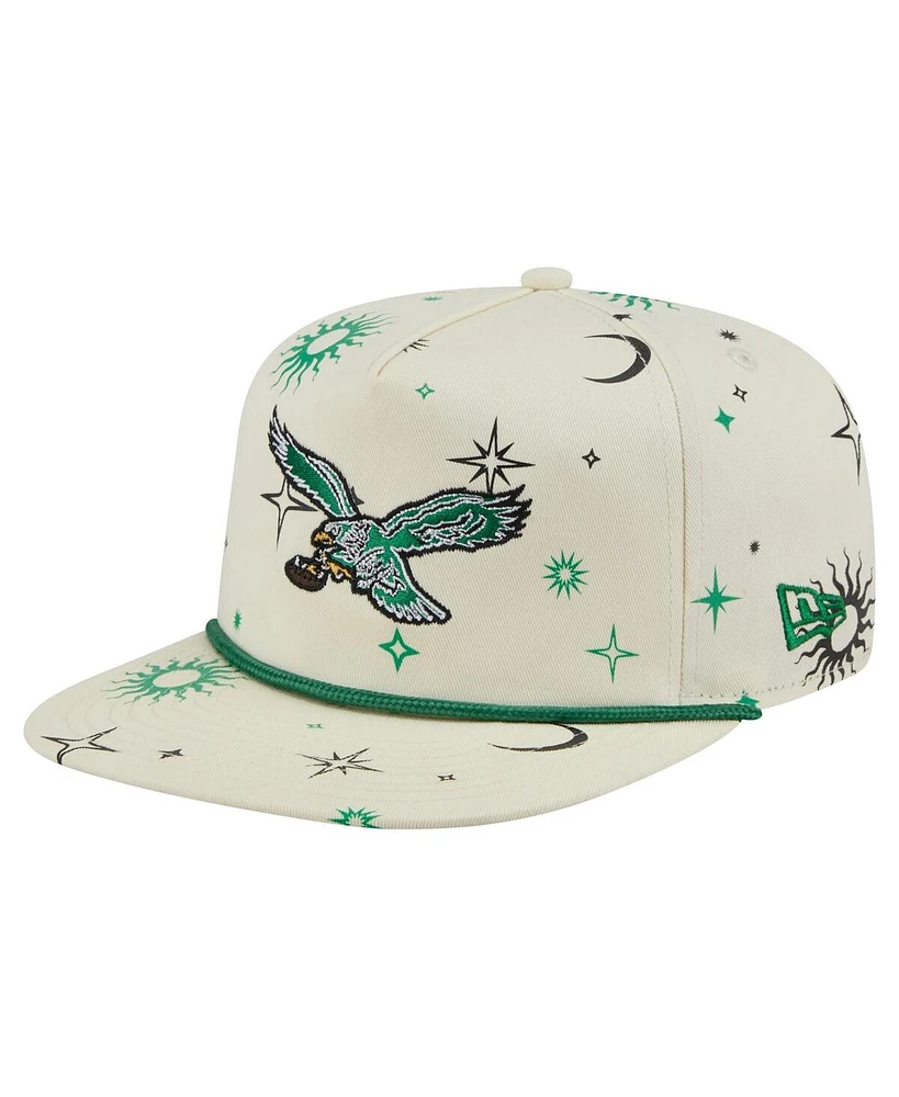 New Era Men's Cream Philadelphia Eagles Celestial Golfer Adjustable Hat