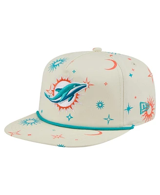 New Era Men's Cream Miami Dolphins Celestial Golfer Adjustable Hat