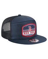 New Era Men's Navy Boston Red Sox Split Panel 9FIFTY Trucker Snapback Hat