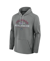 Fanatics Men's Gray Colorado Avalanche 2025 Stanley Cup Playoffs Authentic Pro Rink Fly Fleece Pullover Hoodie