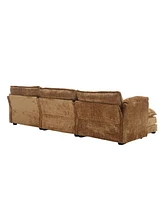 Modern Large boucle Fabric L-Shape Sectional Chenille fabric, movable pedals, detachable armrests