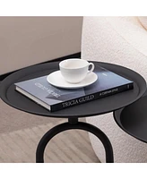 Modern Round Metal Lantern End Table, 24" Height