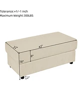 Modern Sofa with Storage, Ottoman, Cup Holders, & Phone Chargers