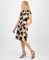 julia jordan Women's Spread-Collar Button-Front Dress