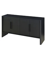 4-Door Large Storage Retro Sideboard with Adjustable Shelves and Long Handles for Kitchen