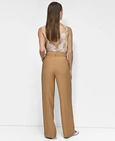 Dkny Women's High-Rise Sueded Canvas Pants