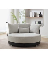 Oversized Swivel Chair: Adjustable Phone, Polyester, Gray (52.75 in)