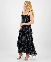 julia jordan Women's Tie-Strap Ruffle-Tier Maxi Dress