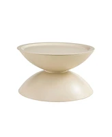 Milk White coffee round tables Set Of 2 with Storge Movable Table Top Multifunctional End Side Table