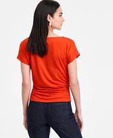 I.n.c. International Concepts Women's Ruched Cowlneck Top, Exclusively at Macy's
