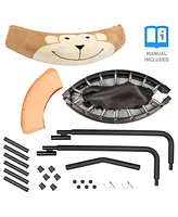 Assembled children's trampoline happy expression outdoor and indoor dual-use Monkey black and red foldable iron tube for kids age 3 - 7